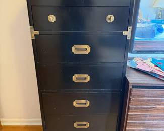 Black Lingerie Chest with Brass Hardware