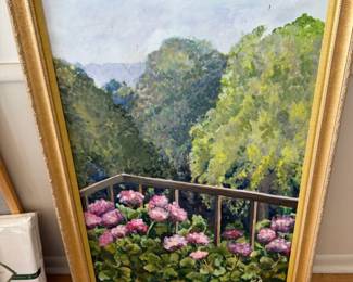 Framed Landscape Acrylic Painting – Signed Klea