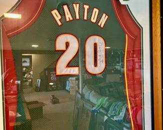 Framed Gary Payton Autographed Seattle Supersonics Jersey