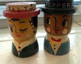 Circa 1950s Flirting Couple Salt & Pepper Shakers