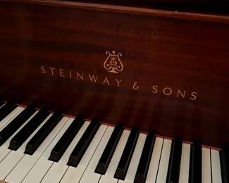 Steinway & Sons Mahogany Baby Grand Piano