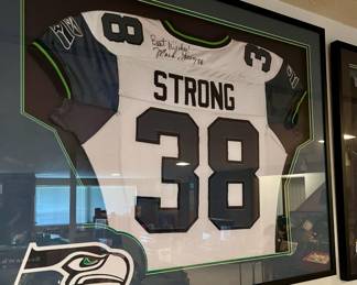 Framed Mack Strong Autographed Seattle Seahawks Jersey