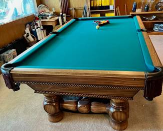 Carved Solid Wood Pool Table