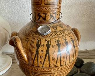 Hand Made Ceramic Amphora Reproduction of Geometric Period - Signed Nina