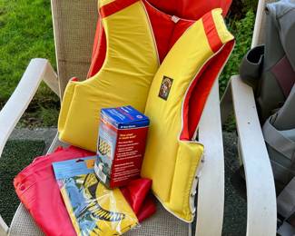 Vintage Stearns Life Preserver, West Marine Nylon Dock Line