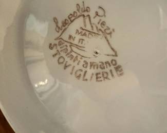 Leopoldo Piezi Stoviglierie Dipantimano Blue/White Spongeware Serving Bowl