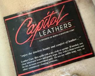 Capitol Leathers Cream Leather Love Seat