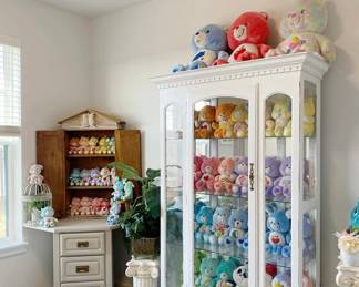 All Care Bears for sale ,house cabinet 200,white cabinet 350
