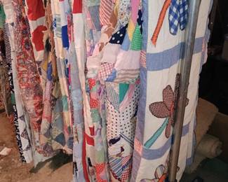 Vintage hand stitched quilt tops