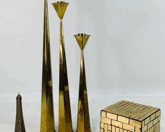 Brass Colored Candlesticks & more