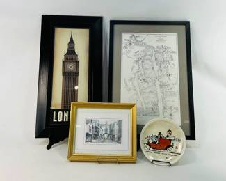 Framed artwork & collector plate
