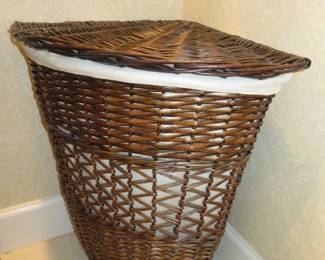 Corner Wicker Laundry Basket