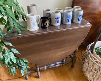 Antique English Drop Leaf Gateleg table, Made in Germany HB Steins 
