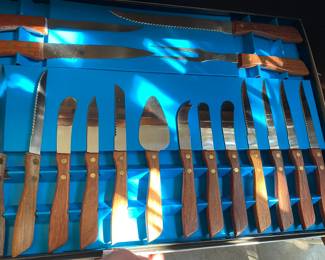 Vintage knife set, Champagne, stainless steel, Japan