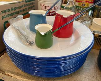 Enamelware dishes and plates by Pottery Barn