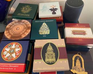 1996 to 2023 State of Texas Annual Christmas Ornaments with boxes