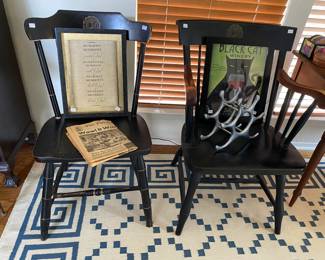 Two Academic Chairs, Shady Side, Colonial, S. Bent Br, Gardner, Mass
