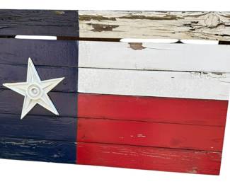 Weathered Reclaimed Wood Texas Flag