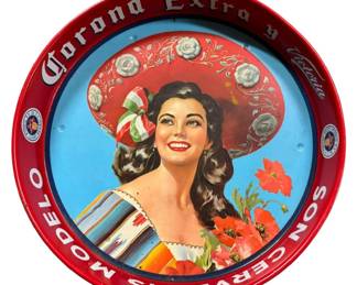 Vintage Corona Negra Modela Tin Tray