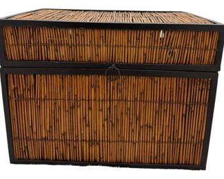 Vintage Split Bamboo Laundry Blanket Basket