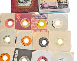 12 Vintage 45 Records 2 Books