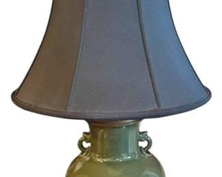 Asian Green Pottery Table Lamp