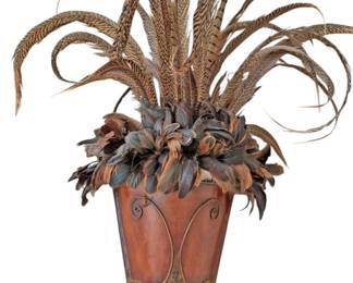 Metal and Feather Wall Decor