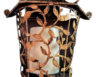 Decorative Tin Wall Sconce with Candle