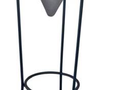 Tall Chinese Style Gray Urn Iron Base