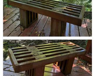 Wood Slatted Benches LOT 1 