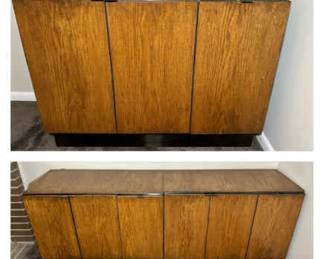 Milo Baughman Style Storage Cabinets
