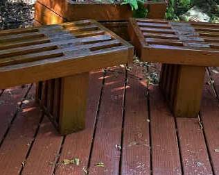 Wood Slatted Benches LOT 2 