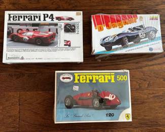 Plastic Model Ferrari and Jaguar Kits