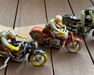 Set of Three MAC Arnold 700 Tin Bike Riders