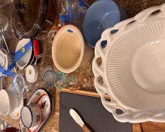 Party serving sets for kitchen and antique glass sets