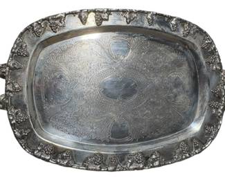 Silver Over Copper Serving Tray
