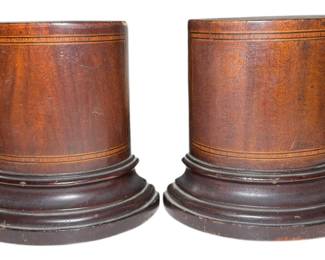 Vintage Inlaid Wood Bookends