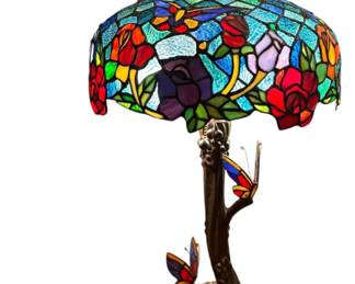 Butterfly Faux Stain Glass Lamp