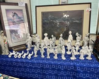 30+ Asian figurines. Lee Bogle, the quail with certificate. Original painting by Otsu Arita.