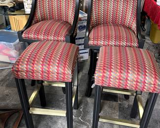 4 custom bar height barstools. 2 our standard and the others are swivel with seatbacks.