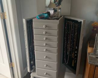 Painted jewelry armoire