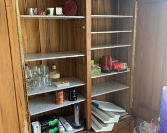 Old pine cupboard shelving.