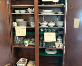 Vintage cabinet with china