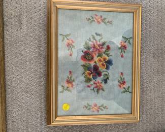 Lovely framed needlepoint - Come in and look. We have some very special items!