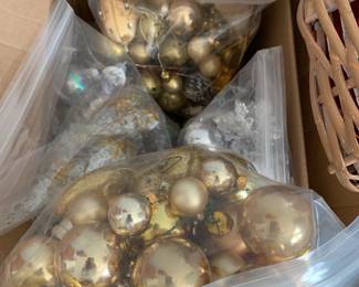 Vintage glass Christmas ornaments.