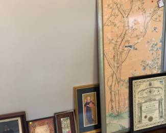 70 plus framed pieces of art - a small collection here.
