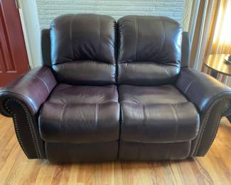 Leather Reclining Love Seat ($100)