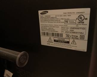 46in Samsung TV Label