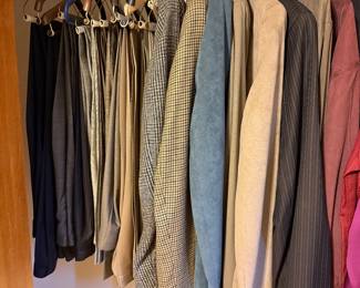 Slacks ($5 each, 32in waist - size may vary). Sports Jackets ($10 each, maybe size 42 - size may vary).