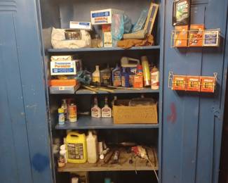 Large Blue Metal Shop Cabinet